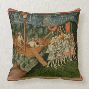 Harl 2278 f.98v The Arrival of King Sweyn and Dani Throw Pillow