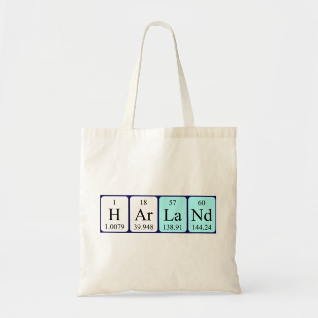 Harland periodic table name tote bag (Front)