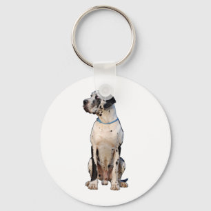 Harlekin Great Dane Keychain
