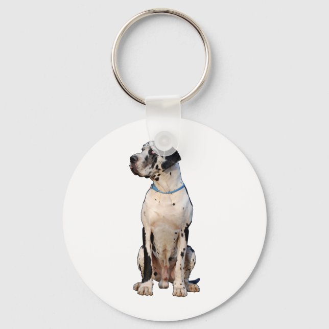 Harlekin Great Dane Keychain (Front)