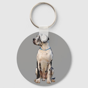 Harlekin Great Dane Keychain