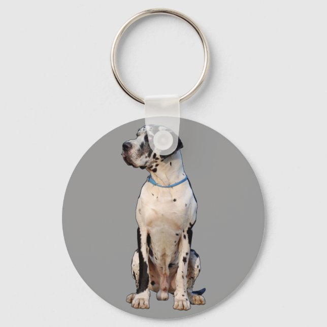 Harlekin Great Dane Keychain (Front)