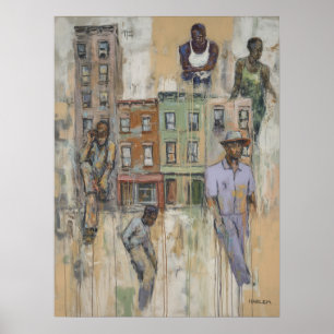 Harlem Abstract Figures Painting Poster