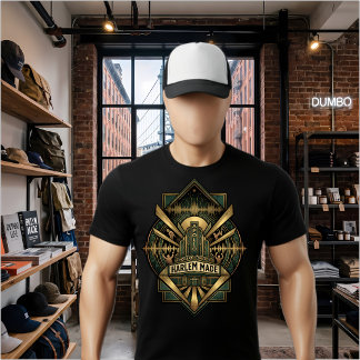 Harlem Apollo Theatre Art Deco Gold NYC Music T-Shirt