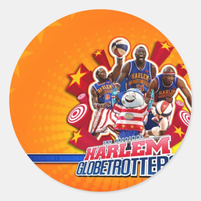 Harlem GlobeTrotter's Group Picture Classic Round Sticker (Front)
