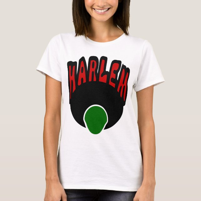 Harlem Graffiti With Face & Big Afro, 3 Colours T-Shirt (Front)