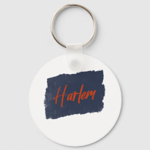 Harlem Handwritten Red Typography  Keychain