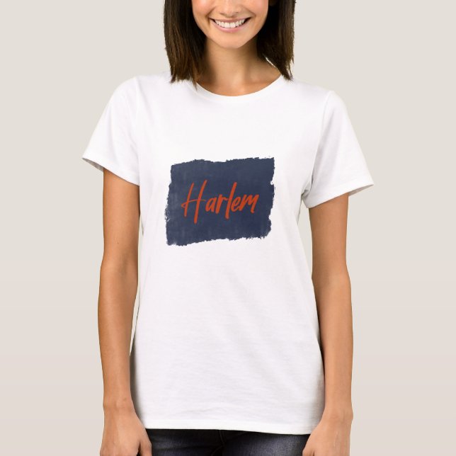 Harlem Handwritten Red Typography T-Shirt (Front)