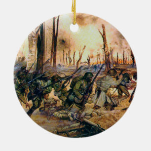 Harlem Hell Fighters Séchault H. Charles McBarron  Ceramic Ornament