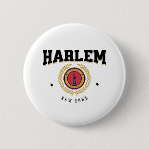 Harlem New York Black 2 Inch Round Button