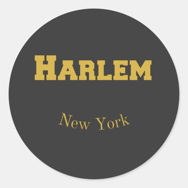 Harlem New York Gold  Classic Round Sticker (Front)