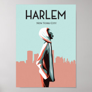 Harlem New york  Vintage Travel Poster