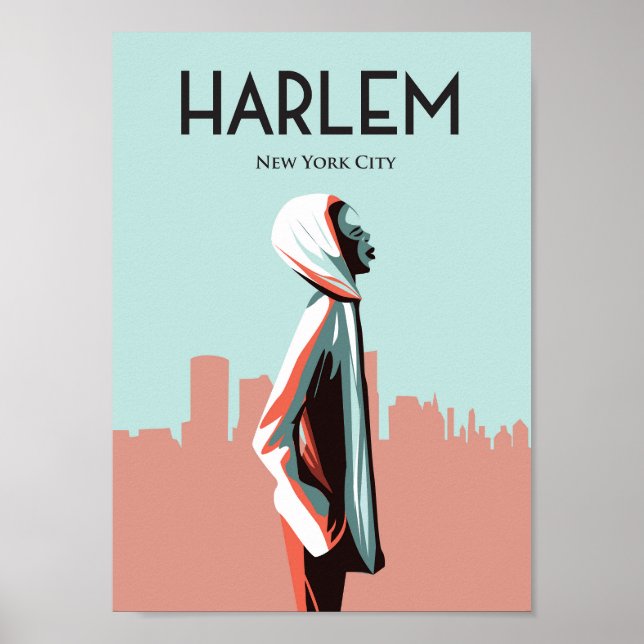 Harlem New york  Vintage Travel Poster (Front)