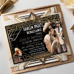 Harlem Nights Gatsby 1920s African American  Invitation<br><div class="desc">Harlem Nights Harlem Renaissance Jazz Age Cotton Club Art Deco Brown and Gold Glitter Birthday Anniversary Gramophone Invitation</div>