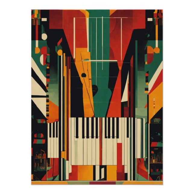 Harlem Renaissance Vintage Piano Poster (Front)