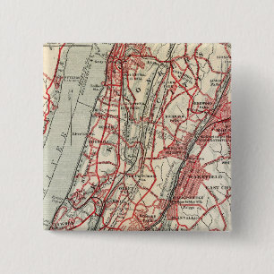 Harlem, Yonkers, Pelham Manor, New York 2 Inch Square Button
