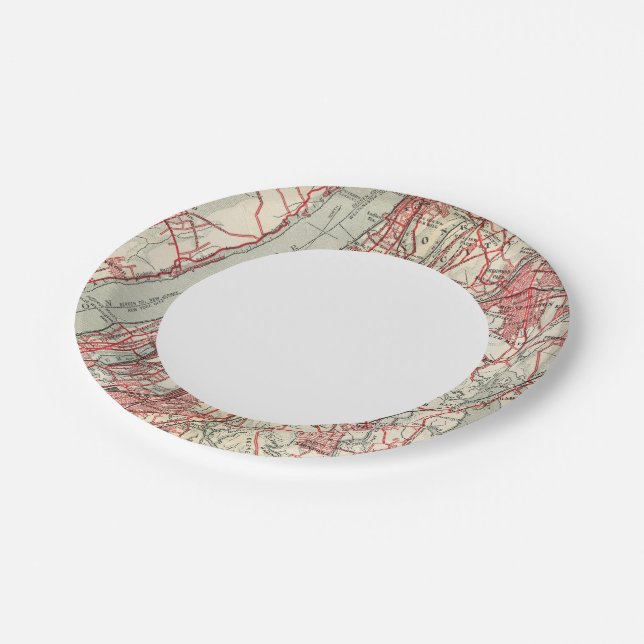 Harlem, Yonkers, Pelham Manor, New York Paper Plate (Angled)