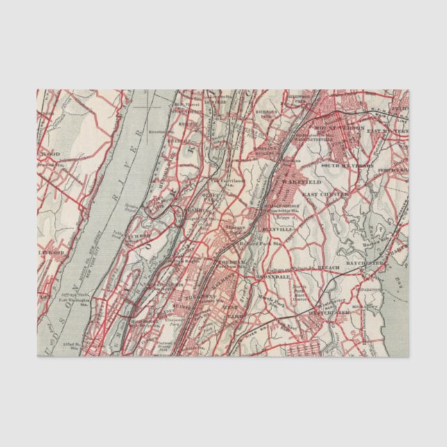 Harlem, Yonkers, Pelham Manor, New York Tissue Paper (Front)