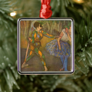 Harlequin and Columbine by Edgar Degas Vintage Art Metal Ornament