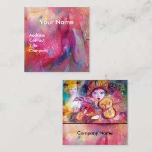 HARLEQUIN AND COLUMBINE Music,Decor,Theatre Artist Square Business Card