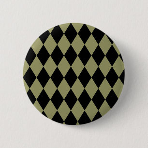 Harlequin Avocado and Black 2 Inch Round Button