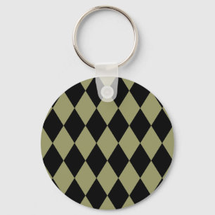 Harlequin Avocado and Black Keychain
