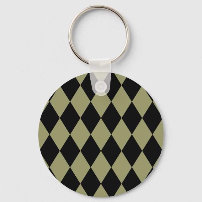 Harlequin Avocado and Black Keychain (Front)