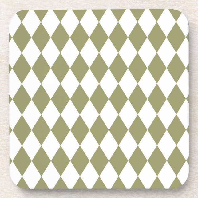Harlequin Avocado and White Coaster (Front)