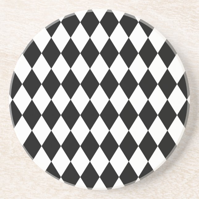 Harlequin Black and White Coaster (Front)