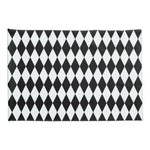 Harlequin Black and White Diamond Pattern Pillowcase