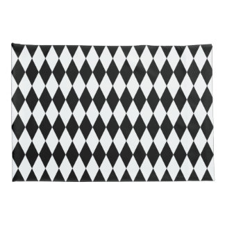 Harlequin Black and White Diamond Pattern Pillowcase