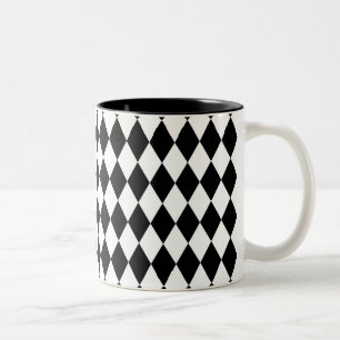 Harlequin Black and White Two-Tone Coffee Mug