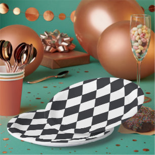 Harlequin Black Paper Plate