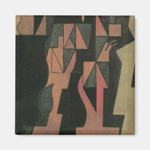 Harlequin by Juan Gris, Vintage Cubism Art Magnet
