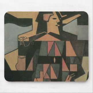 Harlequin by Juan Gris, Vintage Cubism Art Mouse Pad