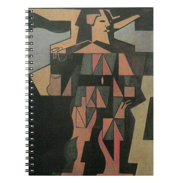 Harlequin by Juan Gris, Vintage Cubism Art Notebook (Front)