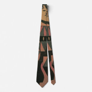 Harlequin by Juan Gris, Vintage Cubism Art Tie