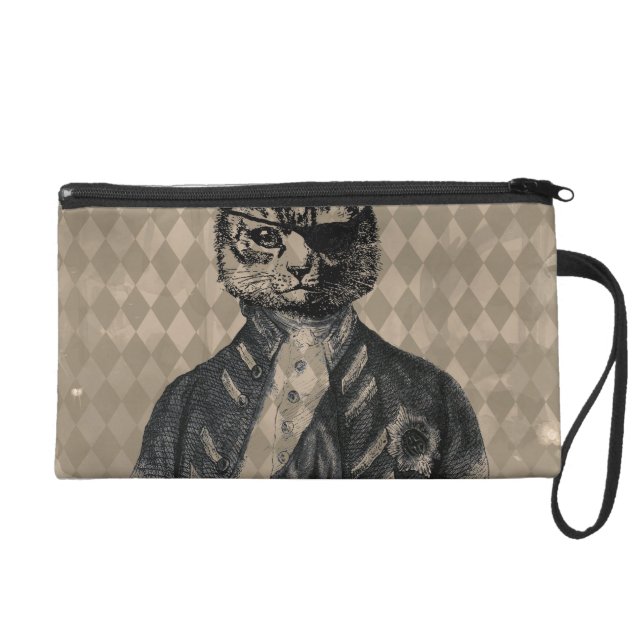Harlequin Cat Grunge Wristlet (Front)