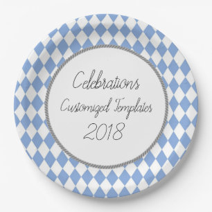 Harlequin-Celebration-Templates-Customize-Blue Paper Plate