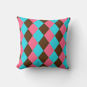 Harlequin Chocolate Pastels-Square THROW PILLOW