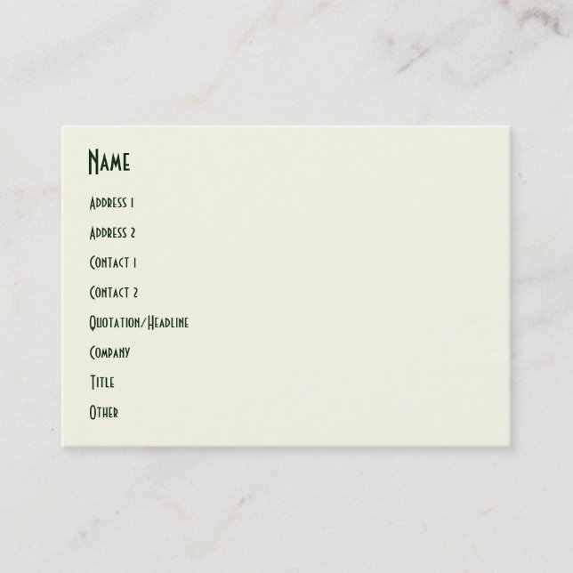 Harlequin Concentris Fir Business Card (Front)