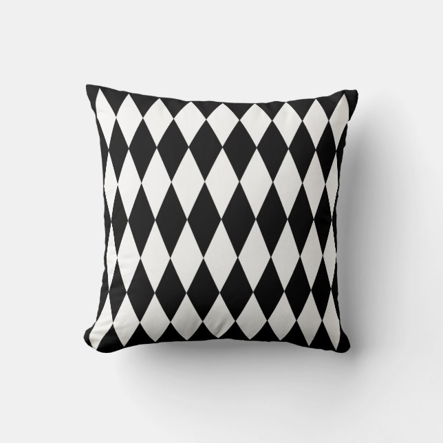 Harlequin Design Black and White Collection Throw Pillow (Front)