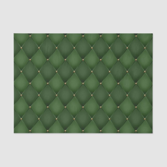 Harlequin Diamond Emerald Green Decoupage Tissue Paper (Front)