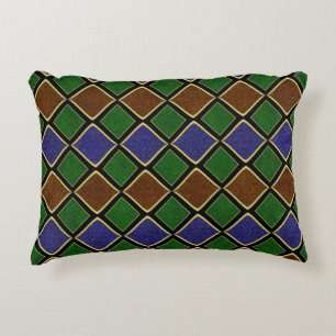 Harlequin Diamond Grid: Textured Harmony Accent Pillow