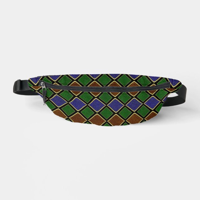 Harlequin Diamond Grid: Textured Harmony Fanny Pack (Front)