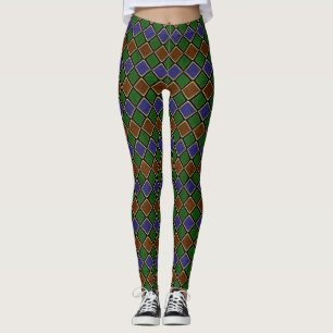 Harlequin Diamond Grid: Textured Harmony Leggings
