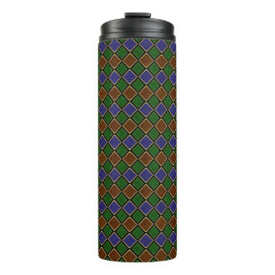 Harlequin Diamond Grid: Textured Harmony Thermal Tumbler