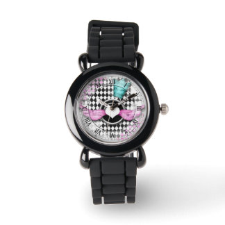harlequin diamond heart roman numbers watch
