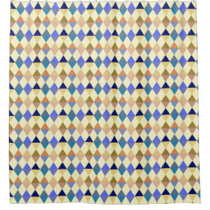 Harlequin / diamond pattern - Cream and Blue