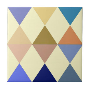Harlequin / diamond pattern - Cream and Blue Tile